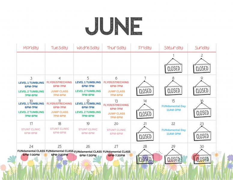 June 2024 Class Schedule